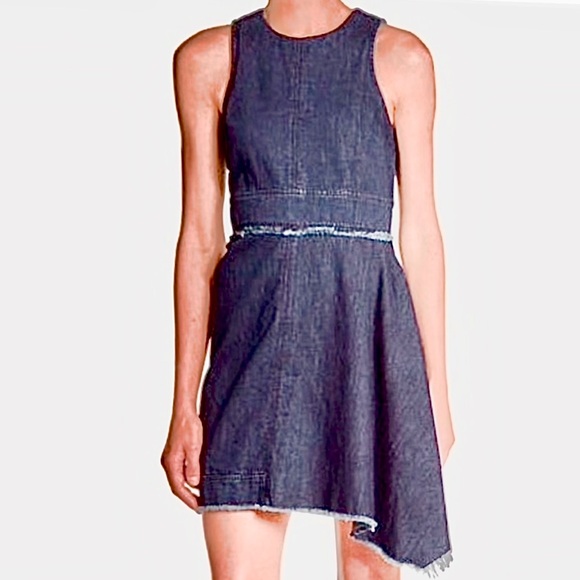 N/Nicholas Denim Side Flare Dress Sleeveless Asymmetrical Mini Size 2 (XS-S) - Picture 14 of 14